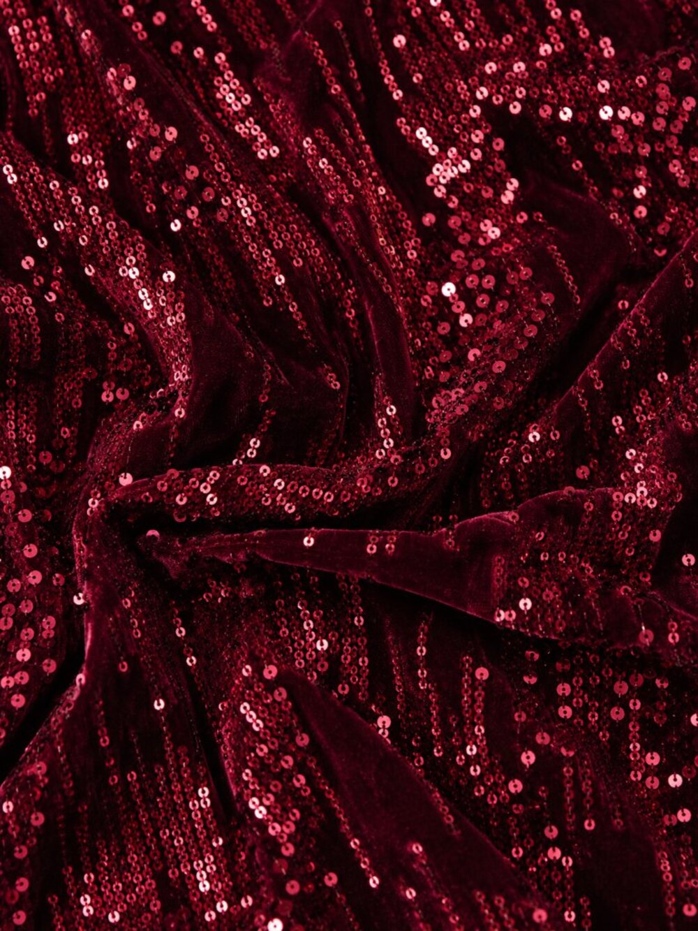Emerald Sundae Burgundy Sequin Cocktail Mini Dress S Velvet Evening Glam NEW - Picture 9 of 10